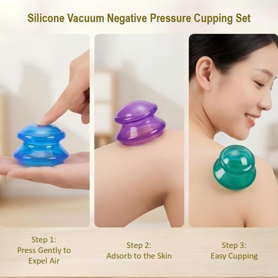 Conjunto de Ventosas de Silico - Cupping Therapy Set avaliação e preço