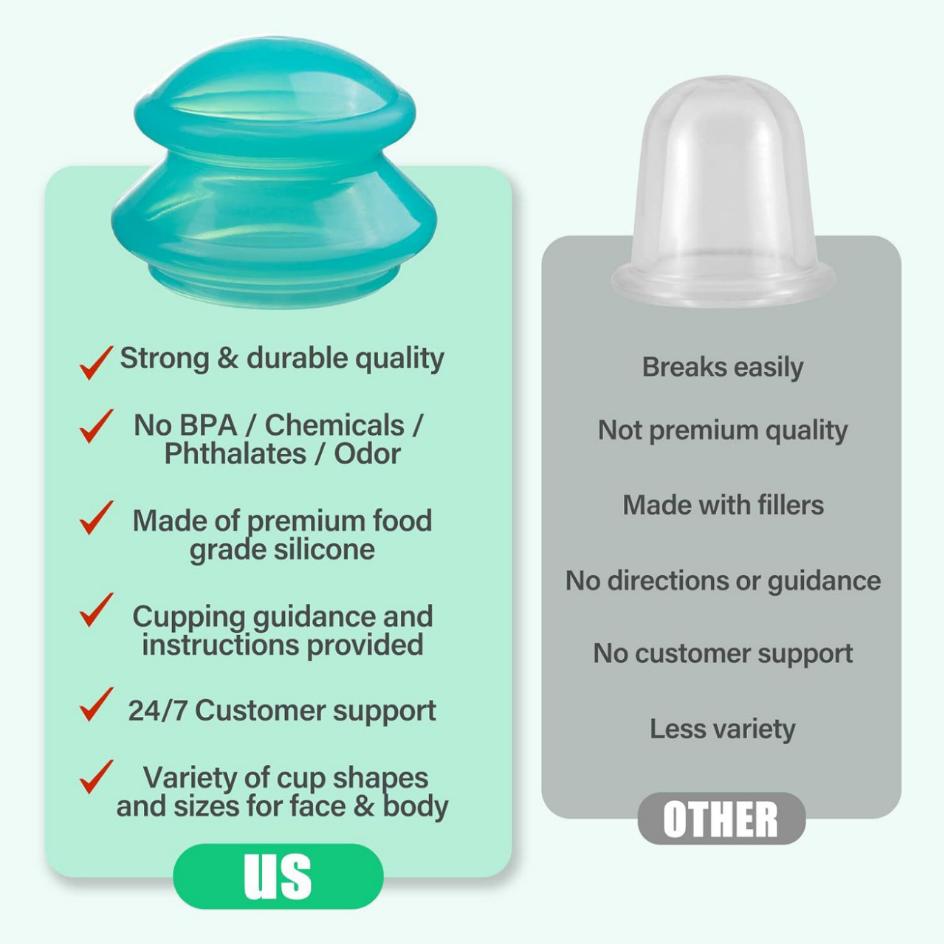 Conjunto de Ventosas de Silico - Cupping Therapy Set avaliação e preço